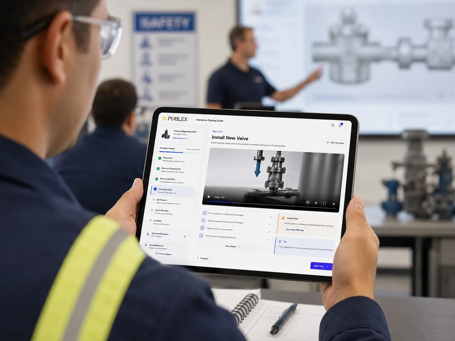 PUBLEX Training Guides showing polished presentation deck and take-away guide for a product training programme